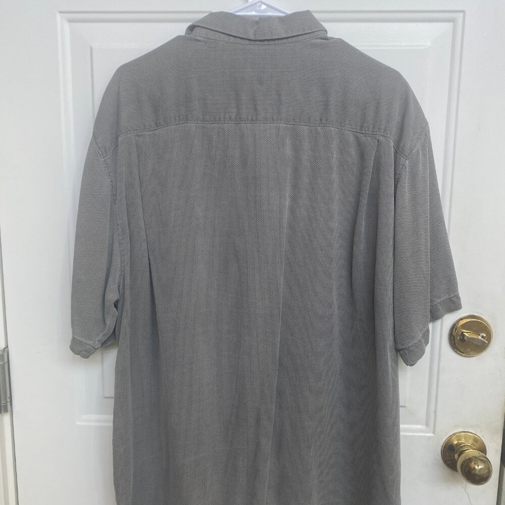 Tommy Bahama Shirt Mens XL Gray Short Sleeve Button Down Shirt - Picture 3 of 6